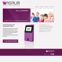 Website ASRUM Anzeigen- und Aufrufsysteme