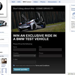 BMW Facebook, Welcome Tab