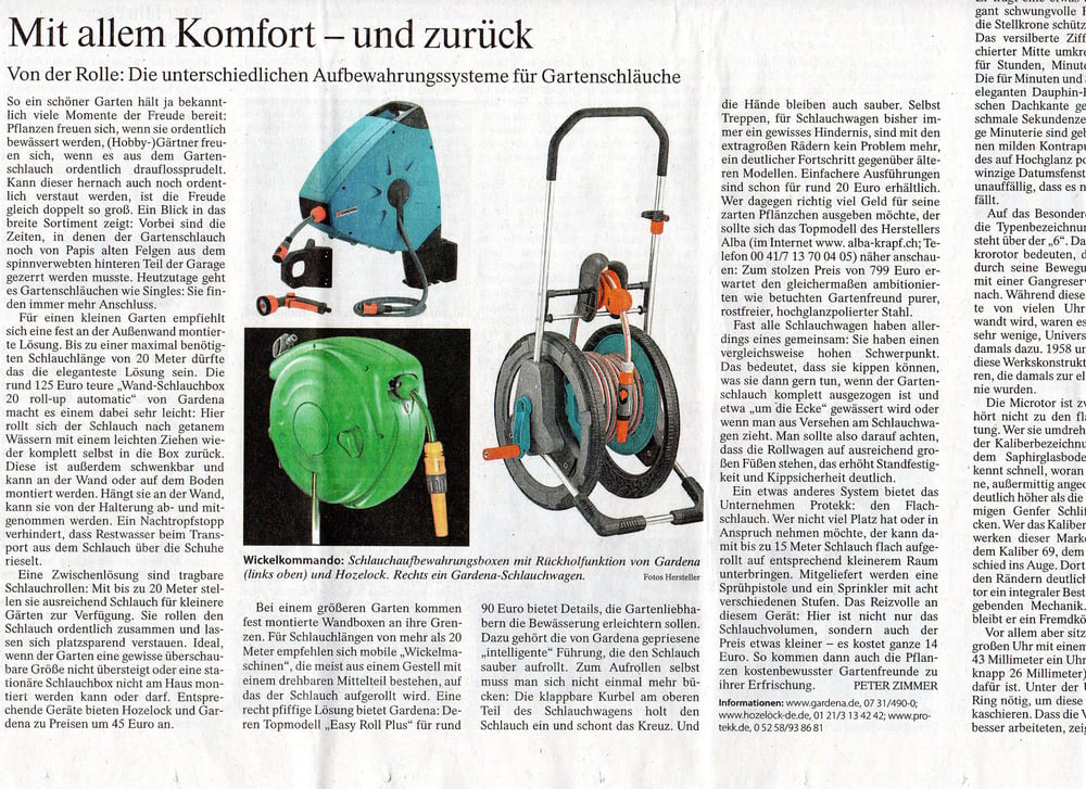 Text Aufbewahrungssysteme für Gartenschläuche 13.6