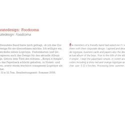Corporate-Design – Alternative Band „Foodcoma“ – Gesamtgestaltung