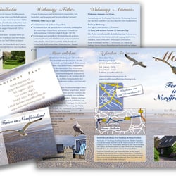 Flyer und Visitenkarten eines Ferienwohnungsbesitzers