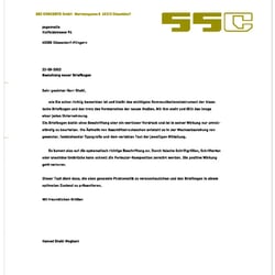 SSC Concerts GmbH / Geschäftsausstattung