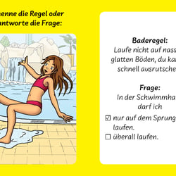 Frage-Antwortkarte zum Spiel „Schwimmen macht Spaß!“