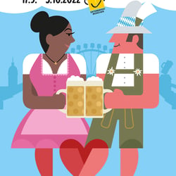 Plakatentwurf für Oktoberfest im Retro-Stil