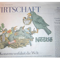 Illustration zu einem Artikel über die Firma „Nestlé – „Die Zeit.