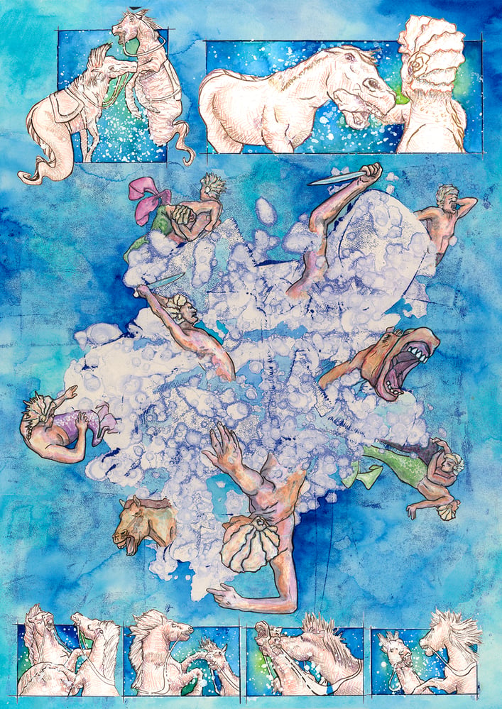 King Arthur underwater Comic