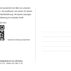Kunden-Mailing / «Portrait» Rückseite