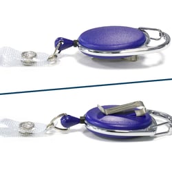 Kartenjojo-Ausweishalter mit rückseitigem Gürtelclip, Blau