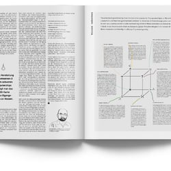 Links ein Artikel von Hans Christian von Baeyer über das Wesen der Information, rechts eine Kolumne zum „Bronstein-Würfel“