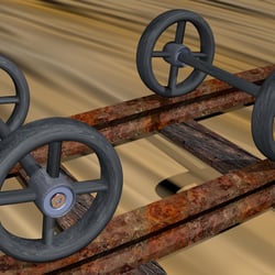 Eisenbahn auf Schienen