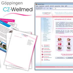 CZ-Wellmed – Logo, Visitenkarten, Briefbogen, Flyer, Webseite