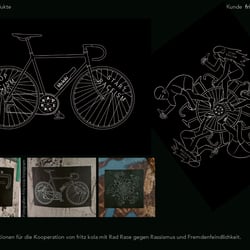Illustrationen für fritz kola und Rad Race