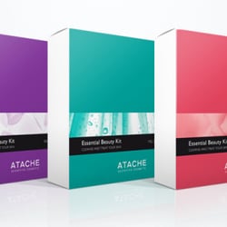 Diseño de 3 estuches promocionales ESSENTIAL BEAUTY KIT, para la firma internacional ATACHE s.a.