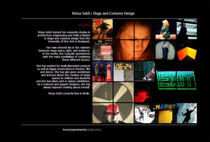 Webdesign „Rozsa Sebo Stagedesign“