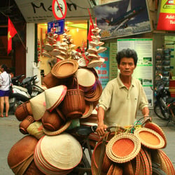 man in the streets in hanoi