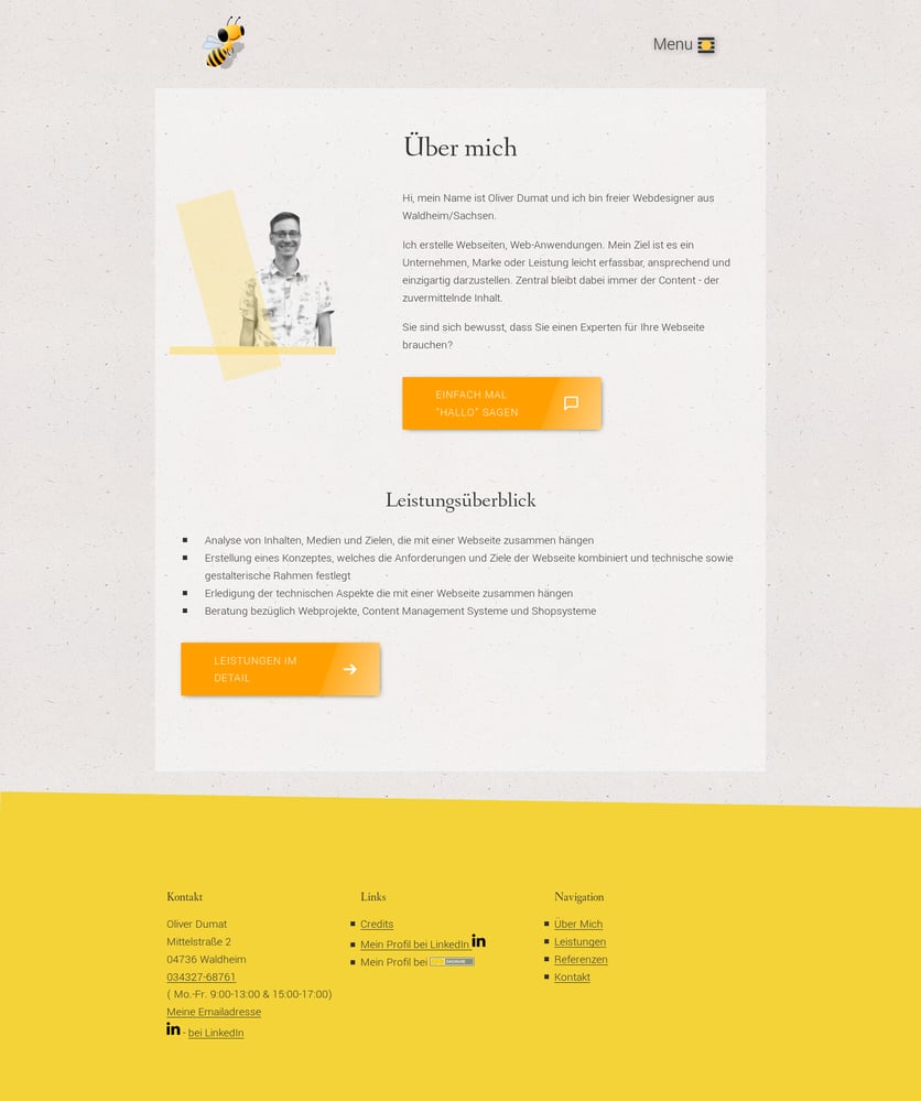 Startseite meiner Webseite