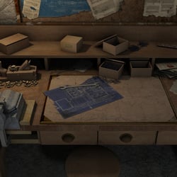 Arbeitsbank im Point & Click Adventure Dagon