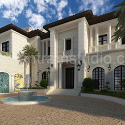 3D-Rendering Außendesign für modernen Haus
