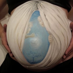 „Zwei Neugierige“ Babybauchpainting