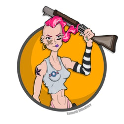 Tank Girl Pink Circle