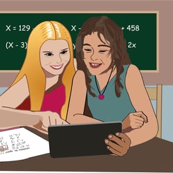 Mädchen lernen Mathe