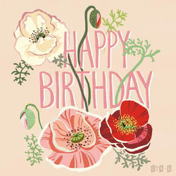 Happy Birthday Mohn Grußkarte
