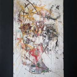 Rote Lippen, Mixed Abstraktes Media Werk