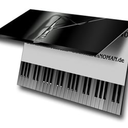 The Piano Man Visitenkarte – halb offen