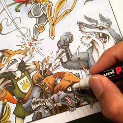 Highlights werden mit weißen Lackstift ergänzt