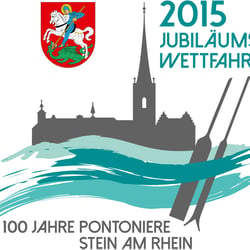 Logo für das Jubiläums-Wettfahren 2015 der Pontoniere Stein am Rhein