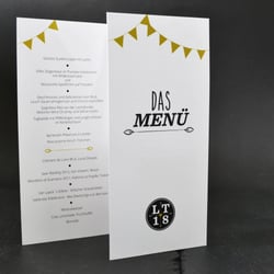 Hochzeits-Papeterie | Polkadots | Menükarte