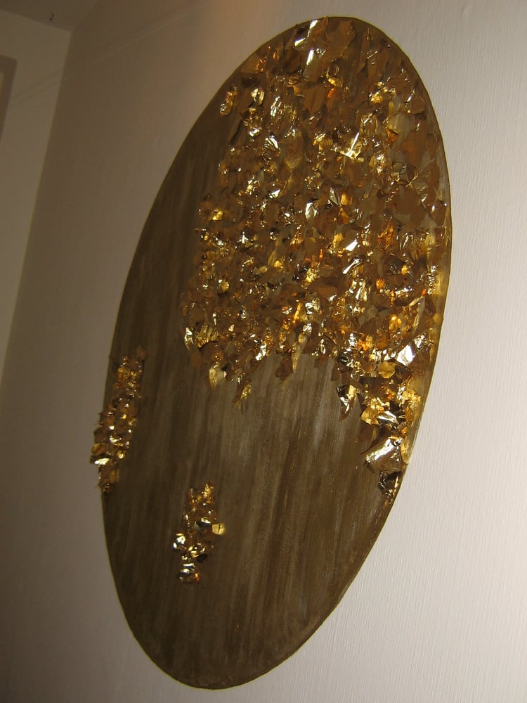 Wanddekoration mit Blattgold