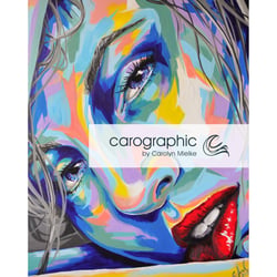 Porträt Pop Art Malerei von Carolyn Mielke carographic Kunst bunte Gesichter
