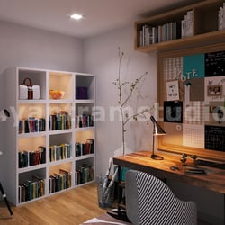 2Home office library room interior designer