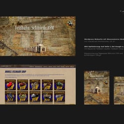 Webseite und Webshop für Feldbahn, Modellbahn, Modellbau, interaktiv, Retrodesign, emotionale Ansprache …