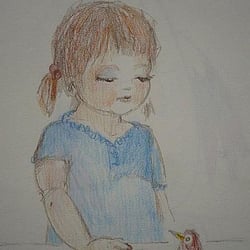 Kind mit Vogel