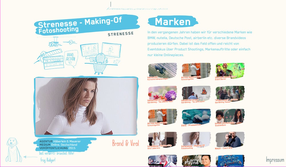Referenzseite und Marken-Liste