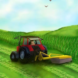 tractor in a field