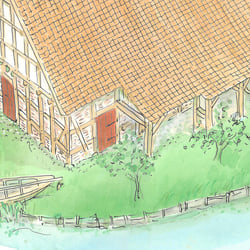 Lebensbild Wassermühle 1850 Detail