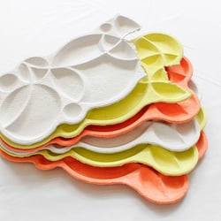 Teilberer und recyclebarer Teller, aus Papier