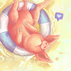 happy pig