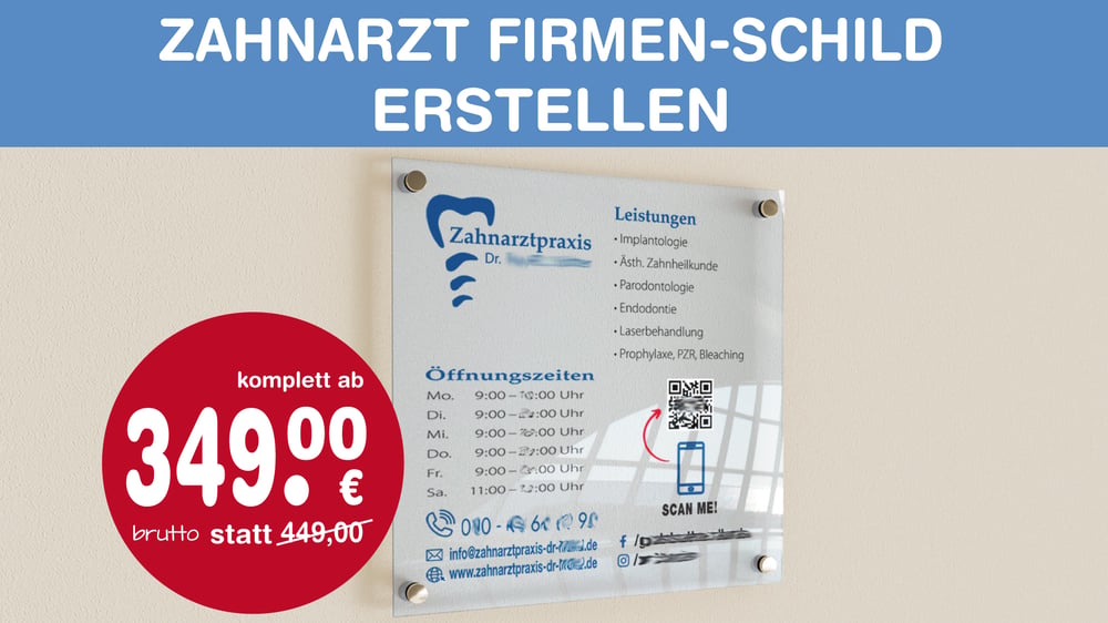 Zahnarzt Schild erstellen | Layout gestalten