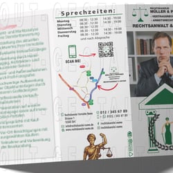 Rechtsanwalt, Rechtskanzlei, Kanzlei Flyer erstellen | Layout gestalten