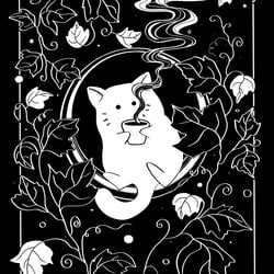 Illustration einer Katze mit Kaffeetasse – Mein Safe Space