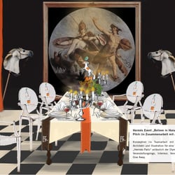 Eventkonzept für Hermes, Storyboard-Illustration