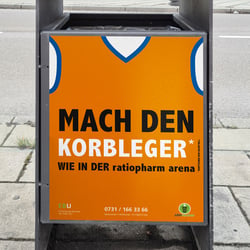 Mülleimeraufkleber für die Ulmer Entsorgungsbetriebe EBU