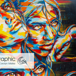 Popart Urbanart portraits painting – Porträt Malerei Kunst von Carolyn Mielke