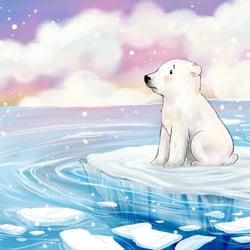 Illustrationen über einen kleinen Eisbär