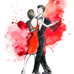 olga antonava  Illustration mir Aquarell „Tango“