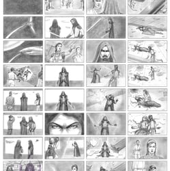 Storyboard detailed, Moodboard schwarzweiß